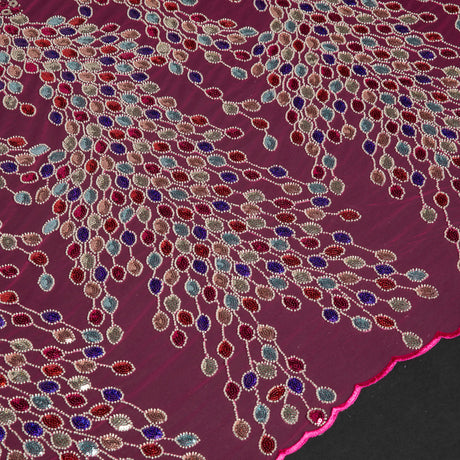 1 Yard 50/52" Wide Beaded & Sequined Lace Fabric Embroidered Polyester Mesh for Prom, Evening & Event Gowns