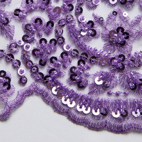 1 Yard Embroidered Beaded Sequined Lace Fabric with Intricate Pattern 50/52" Wide 100% Polyester Bridal & Gown Mesh