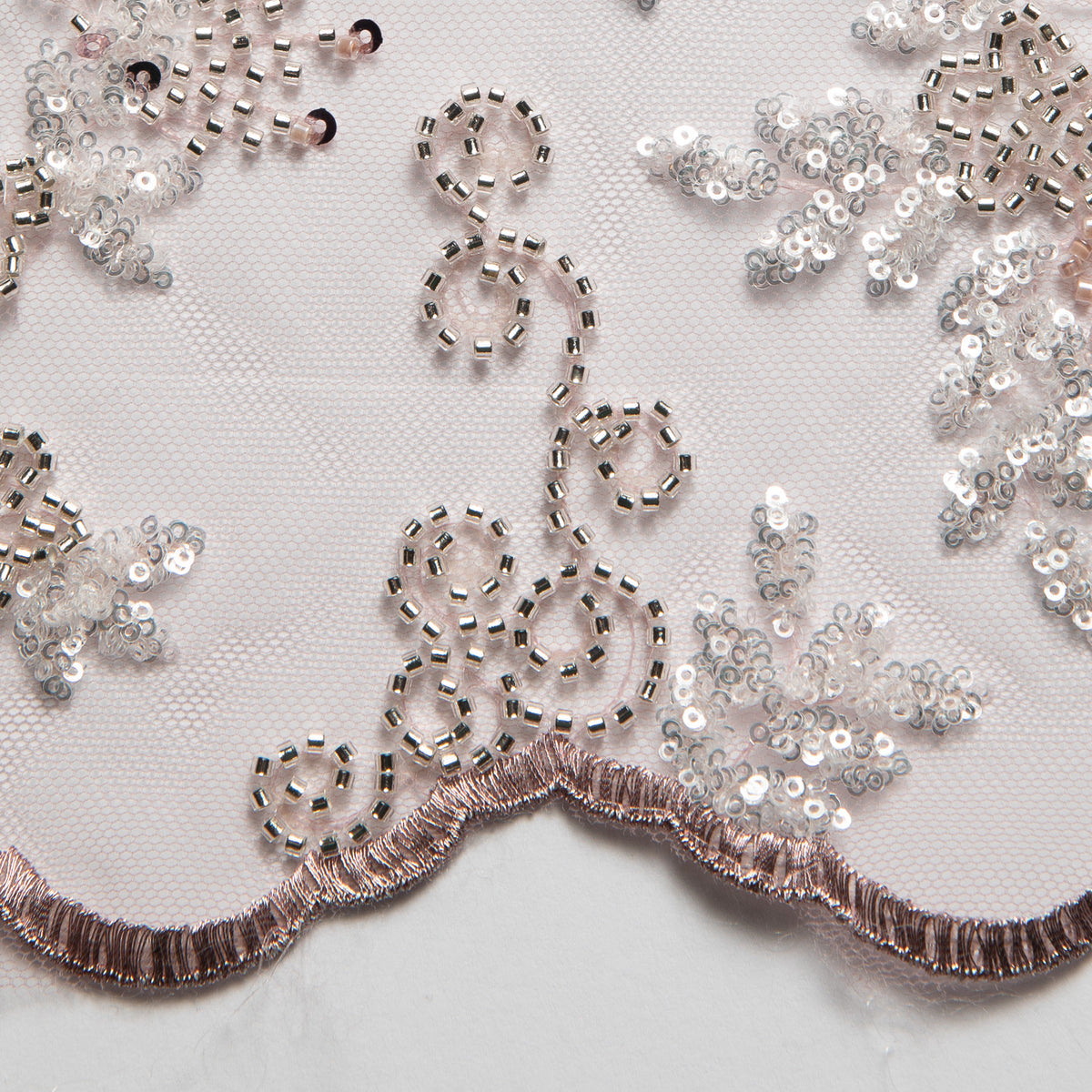 1 Yard Embroidered Beaded Lace Fabric with Sequins and Floral Pattern 100% Polyester 50/52" Wide