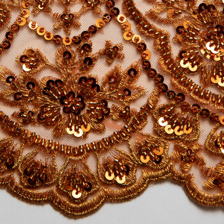 1 Yard 50/52" Wide Polyester for Wedding & Evening Gowns Embroidered Beaded Sequined Lace Fabric