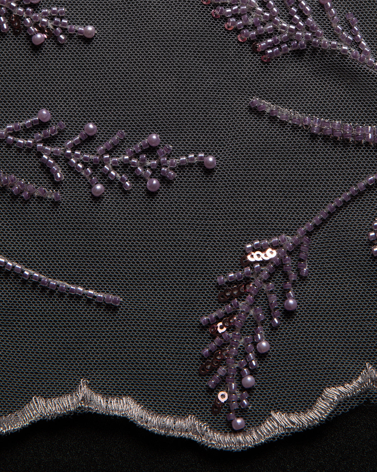 1 Yard Floral Embroidered Beaded & Sequined Lace Fabric 50/52" Wide Polyester for Wedding & Evening Gowns