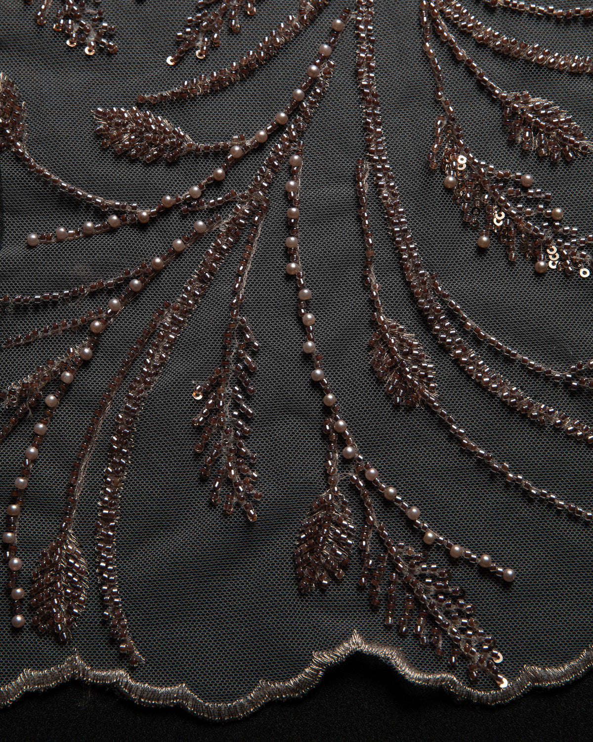 1 Yard Floral Embroidered Beaded & Sequined Lace Fabric 50/52" Wide Polyester for Wedding & Evening Gowns