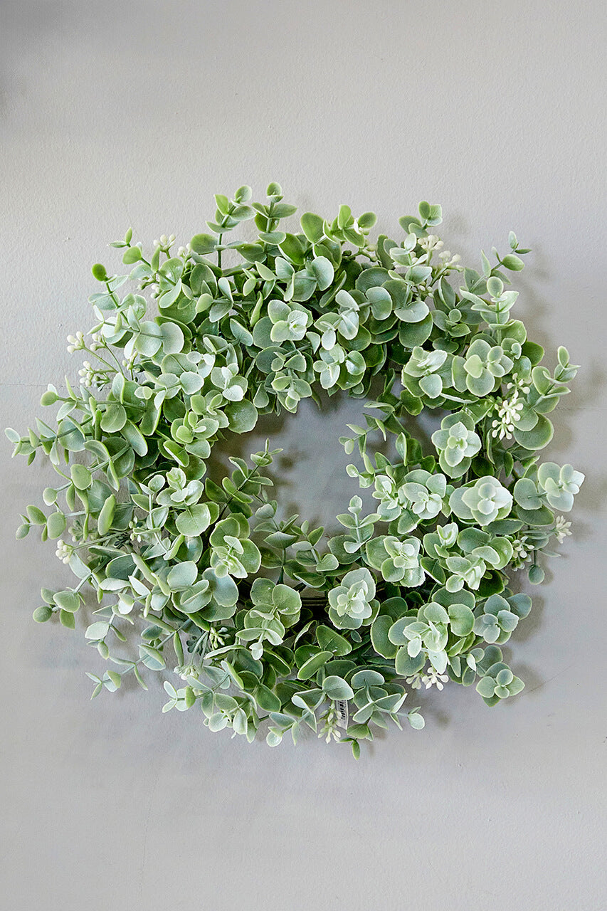 14" Eucalyptus Mixed Candle Ring