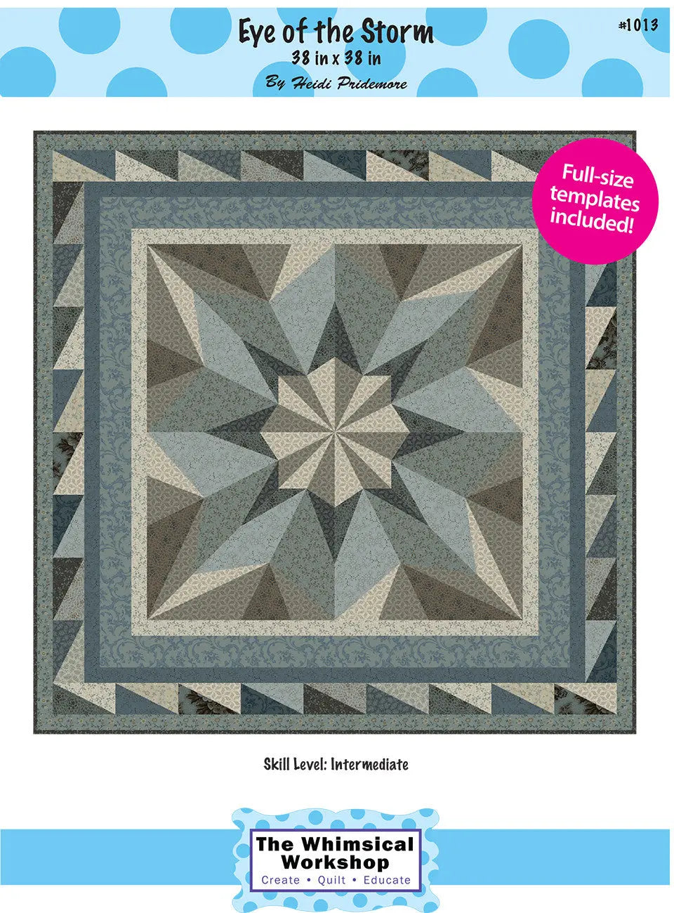 Printed Paper Quilt Pattern Eye of the Storm 72in x 80in