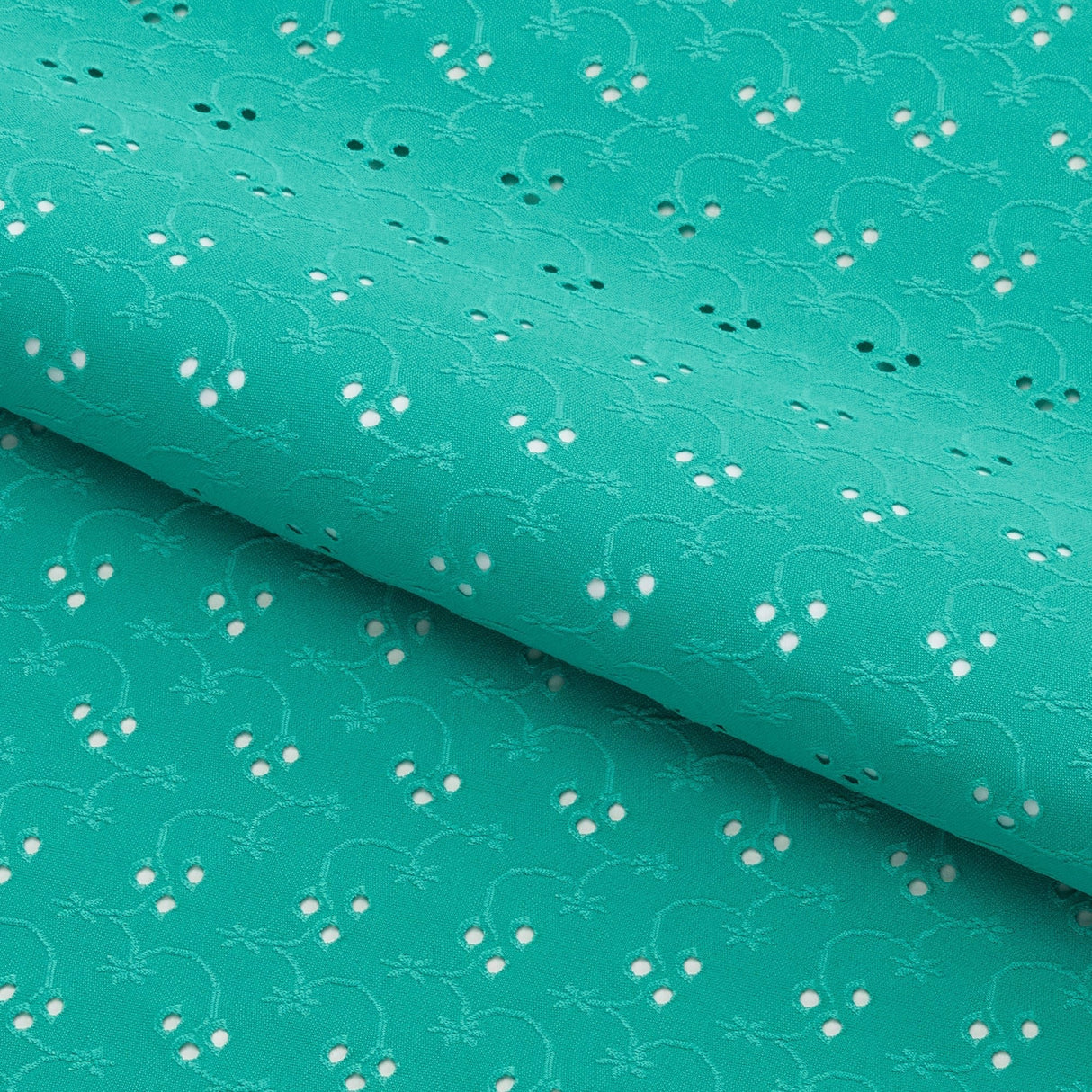 Eyelet Polyester Spandex Jacquard Fabric - Floral Pattern, 51" Width (1 Yard)
