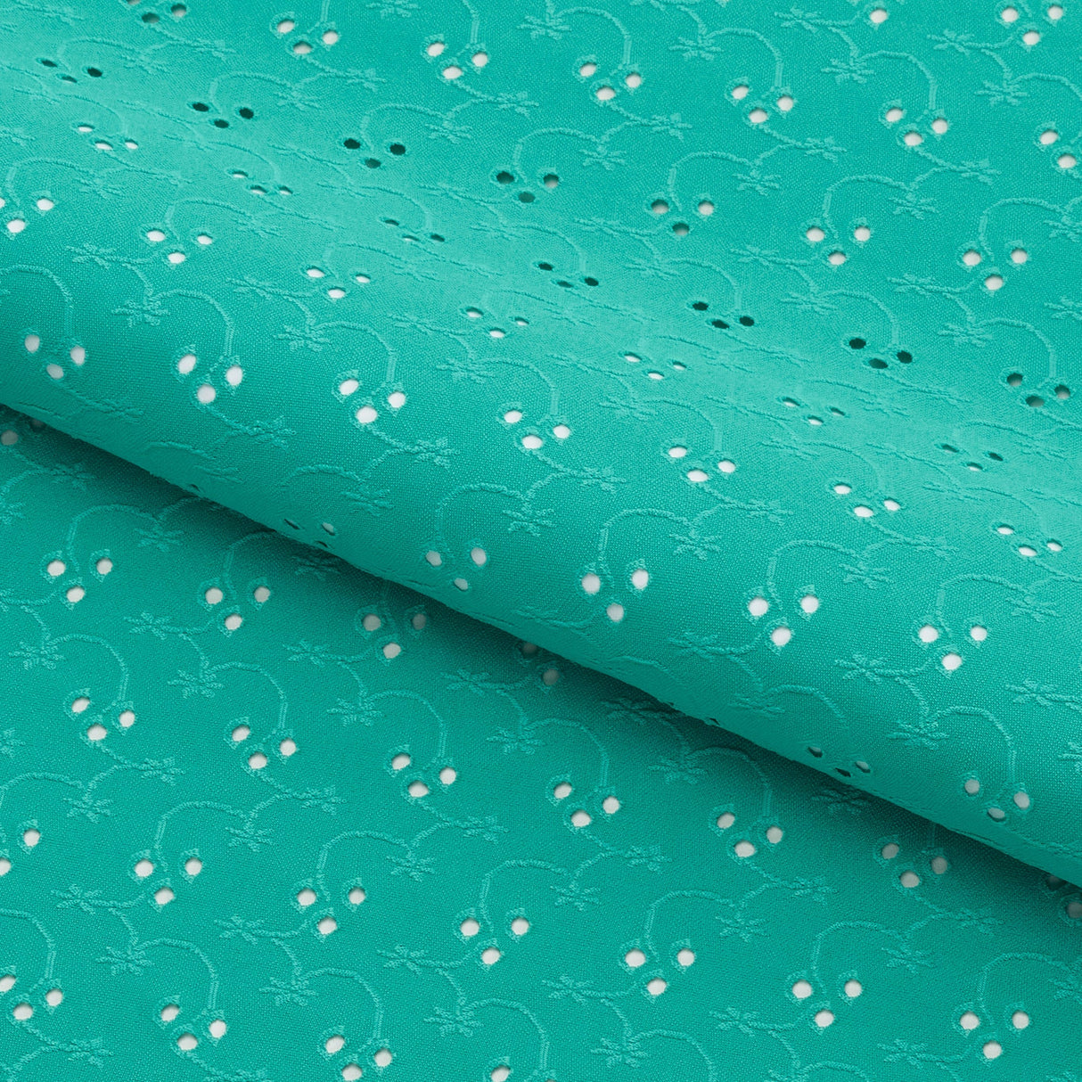 Eyelet Polyester Spandex Jacquard Fabric - Floral Pattern, 51" Width, 4-Way Stretch (1 Yard)