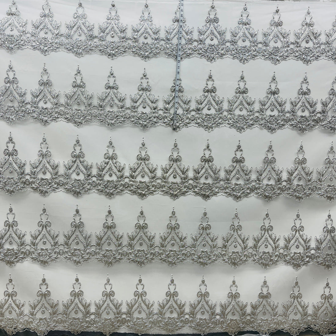 1 Yard 55" Wide Glitter Mesh Fabric Lace Elegant Polyester for Quinceanera & Formal Wear