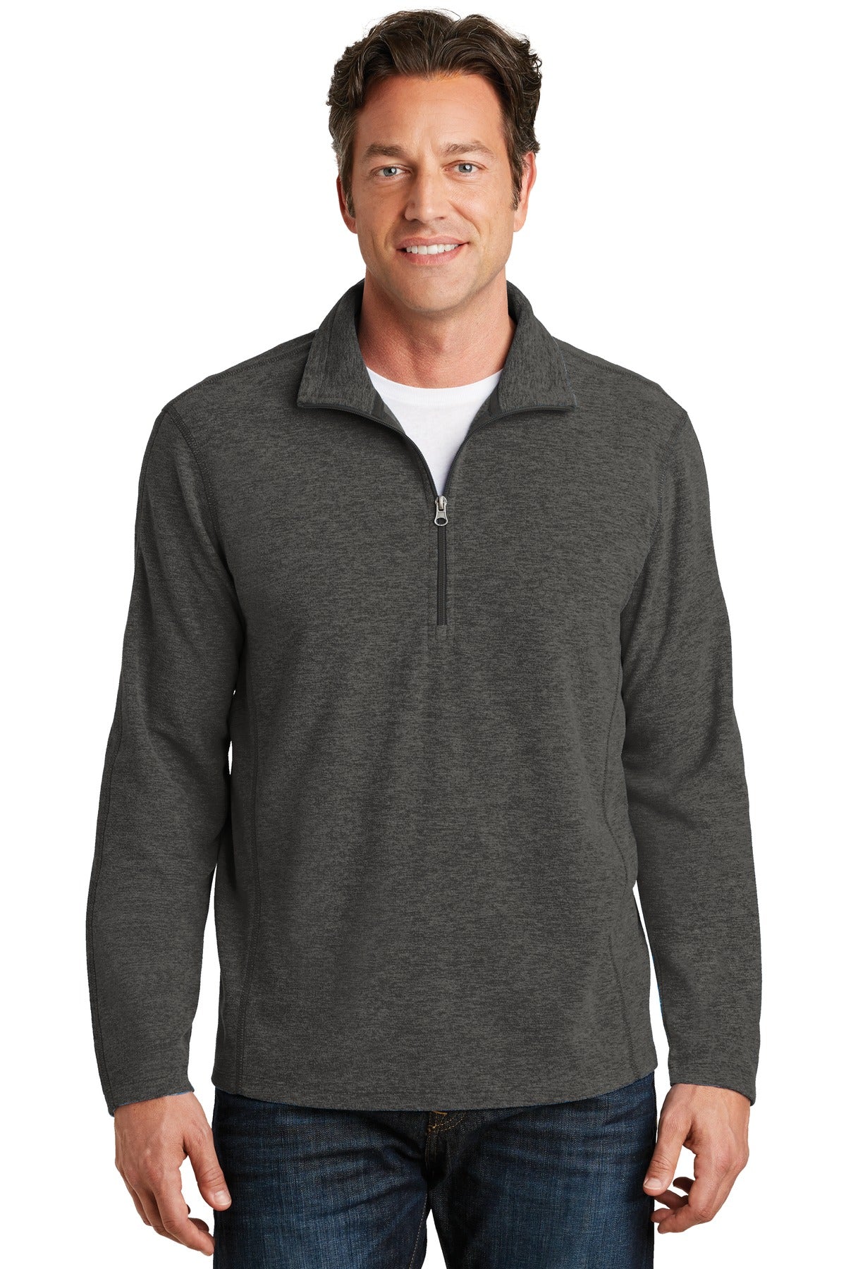 Port Authority® Heather Microfleece 1/2-Zip Pullover