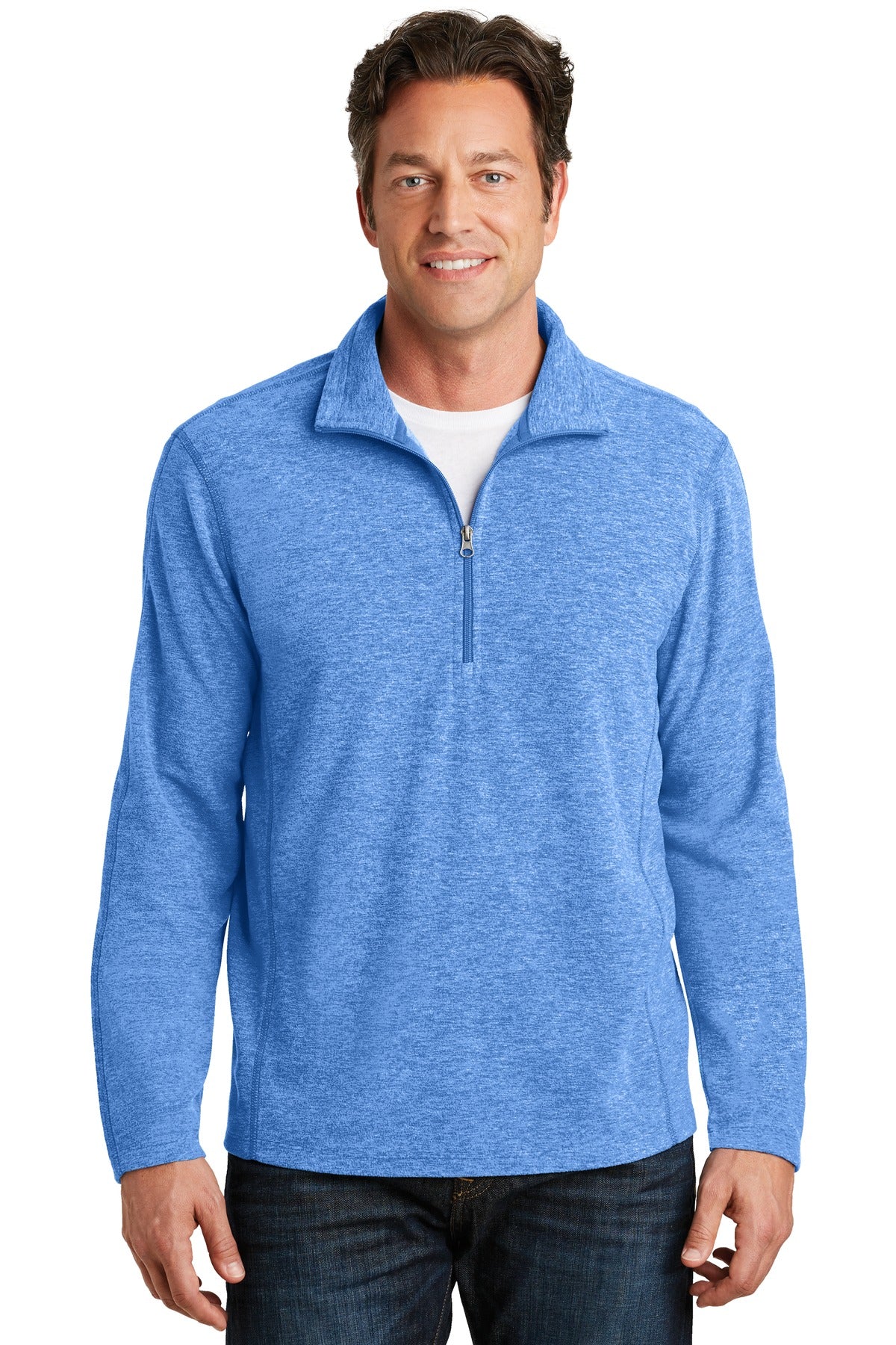 Port Authority® Heather Microfleece 1/2-Zip Pullover