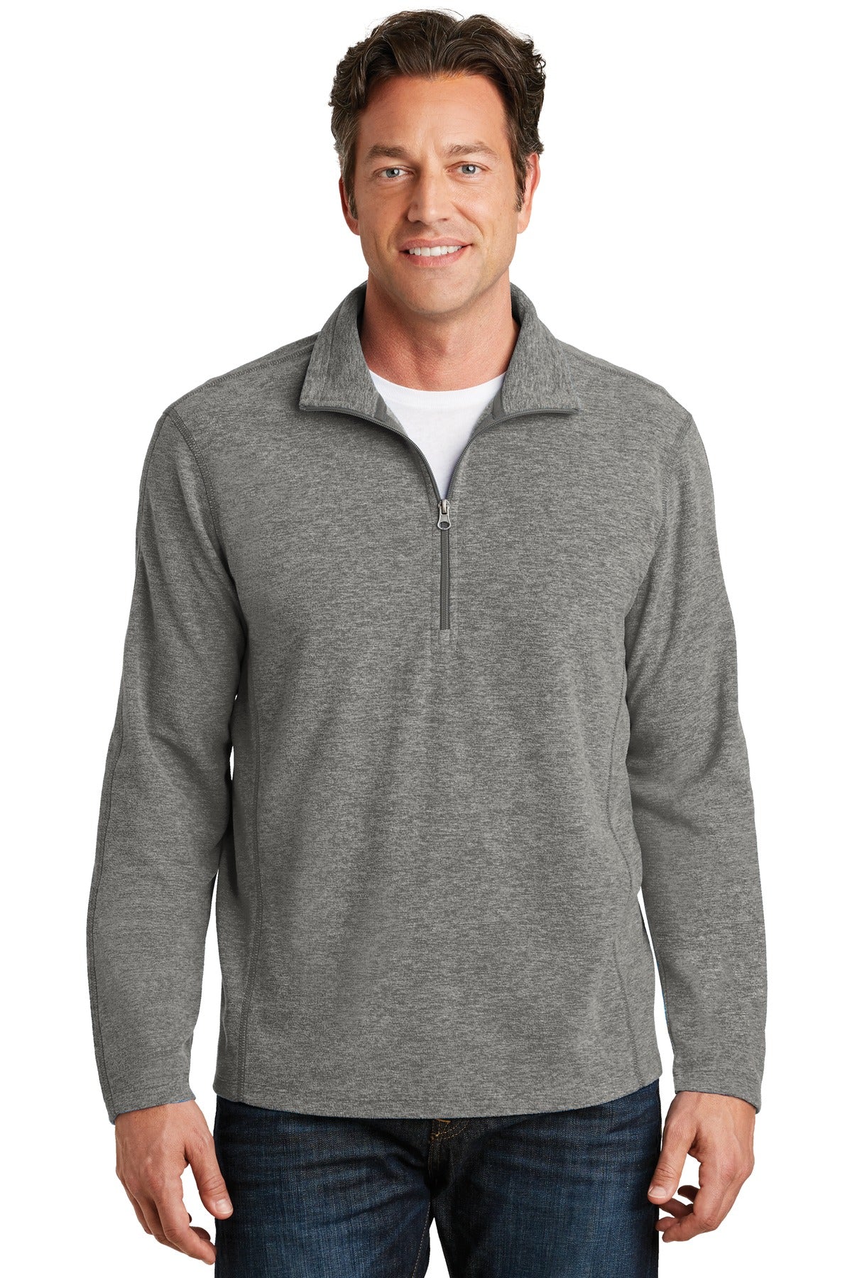 Port Authority® Heather Microfleece 1/2-Zip Pullover