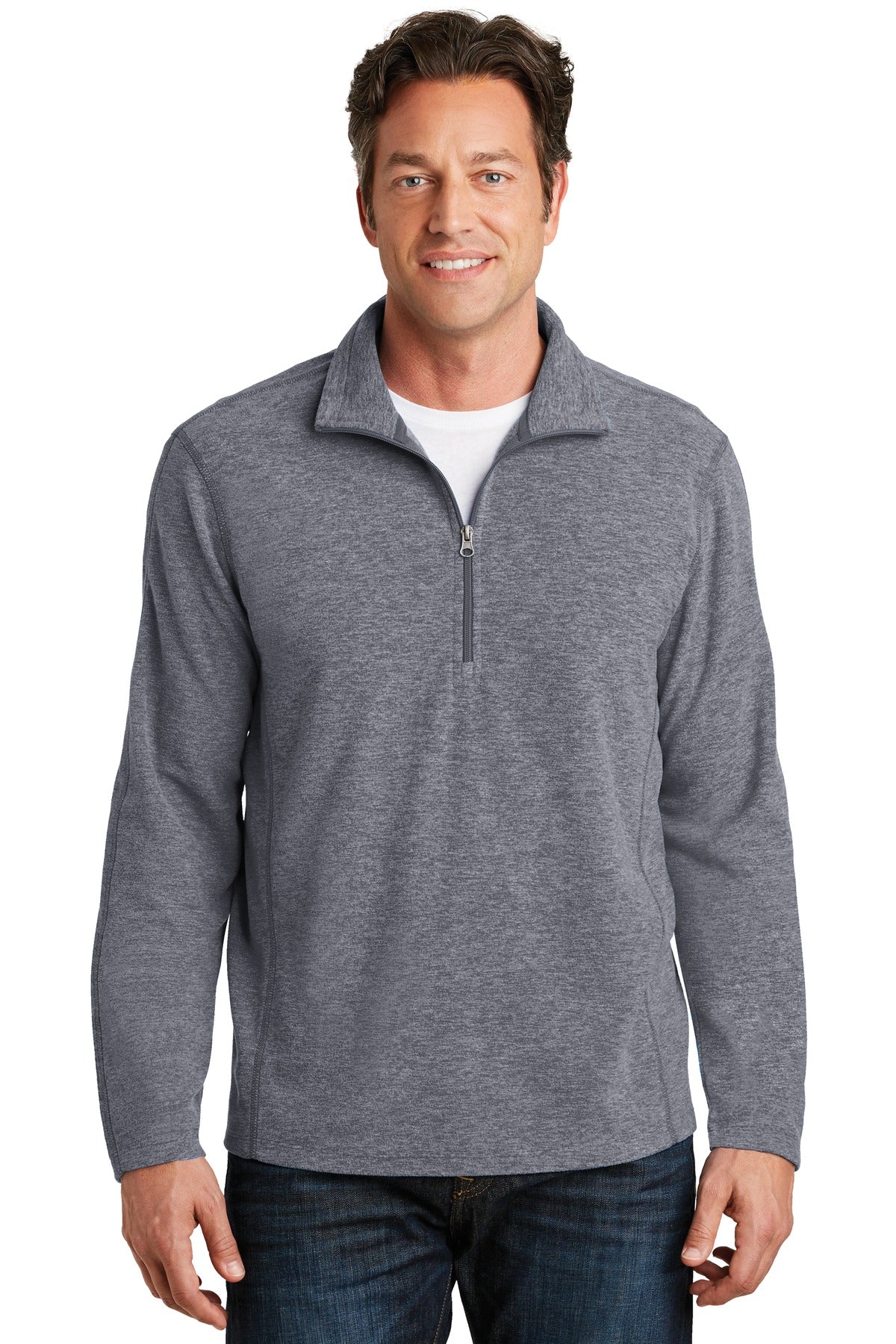 Port Authority® Heather Microfleece 1/2-Zip Pullover