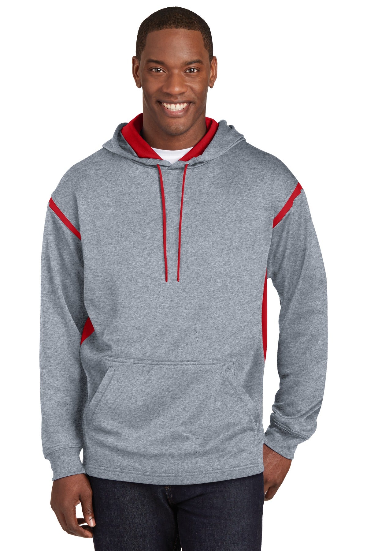 Sport-Tek® Tall Tech Fleece Colorblock Hooded Sweatshirt
