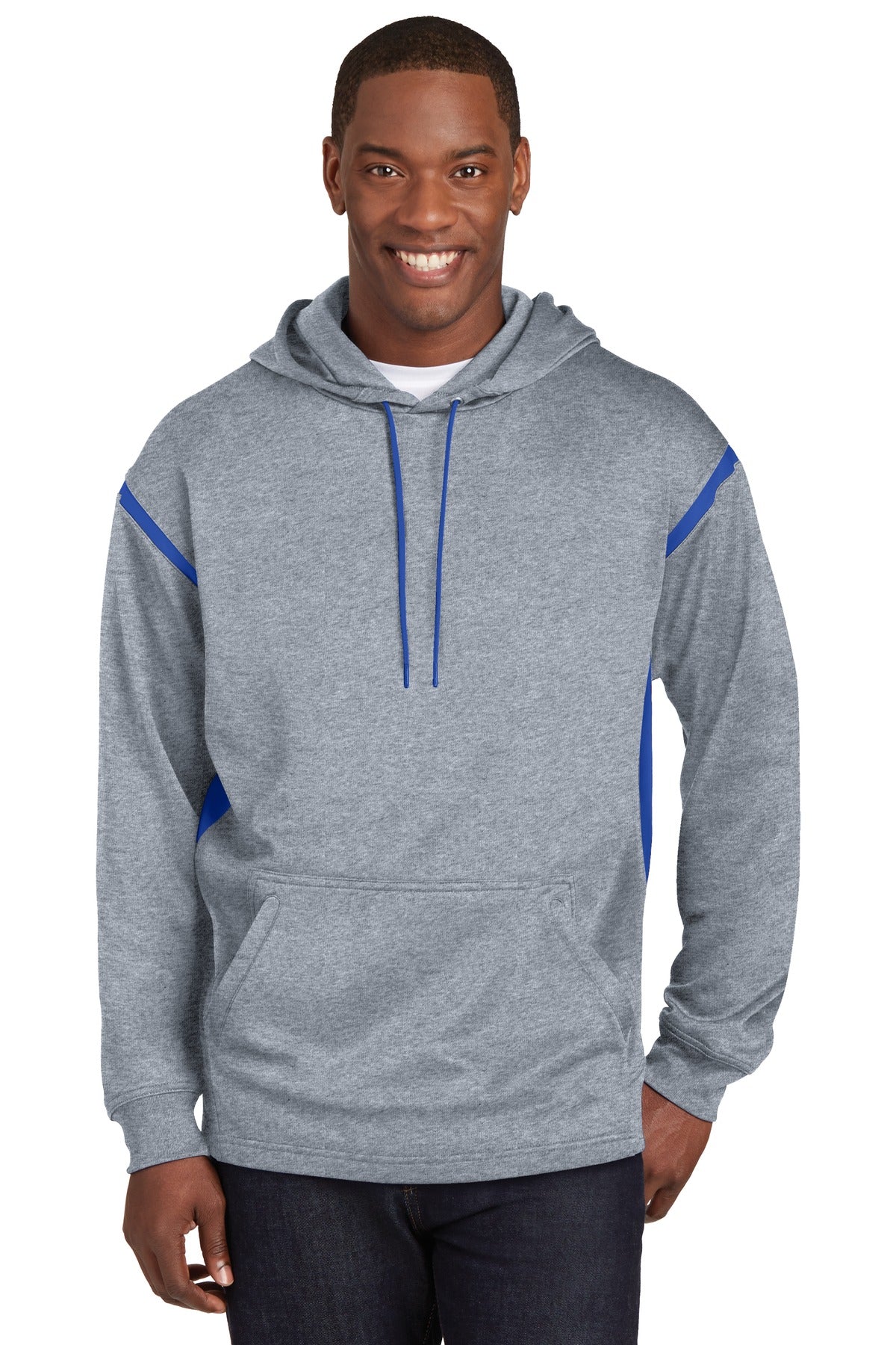 Sport-Tek® Tall Tech Fleece Colorblock Hooded Sweatshirt