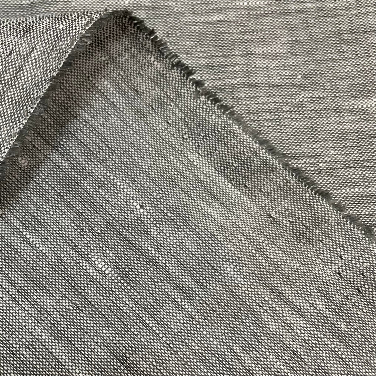 Pure Linen 2-Tone Melange Charcoal Ivory