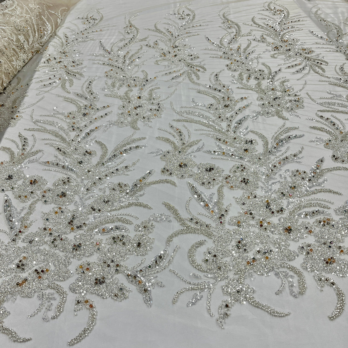 Beaded Embroidered Lace Mesh