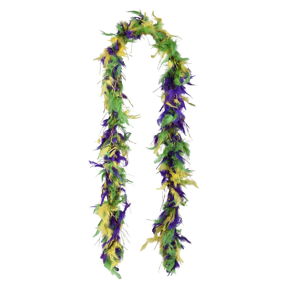 Mardi Gras Boa With Gold Tinsel (1 PC)