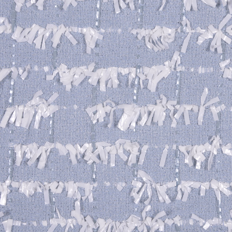 English Powder Blue Eyelash Fringe Tweed