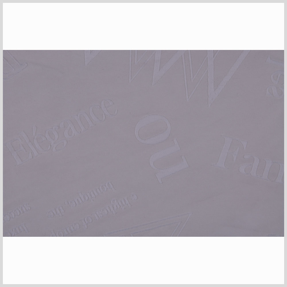 Italian White Flocked-Letter Cotton
