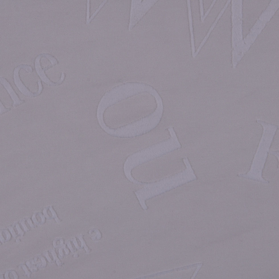 Italian White Flocked-Letter Cotton