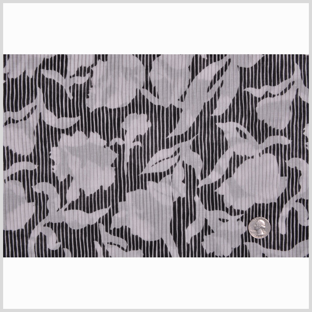 Black & White Floral Cotton Voile