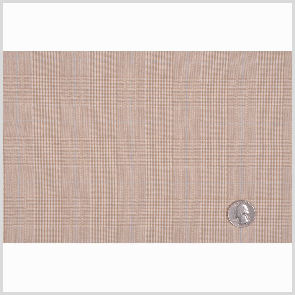 Italian Beige Plaid Bottom-Weight Cotton
