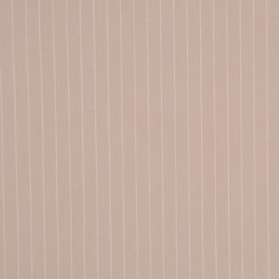 Italian Birch/Fog Pin Striped Smooth Stretch Cotton Suiting