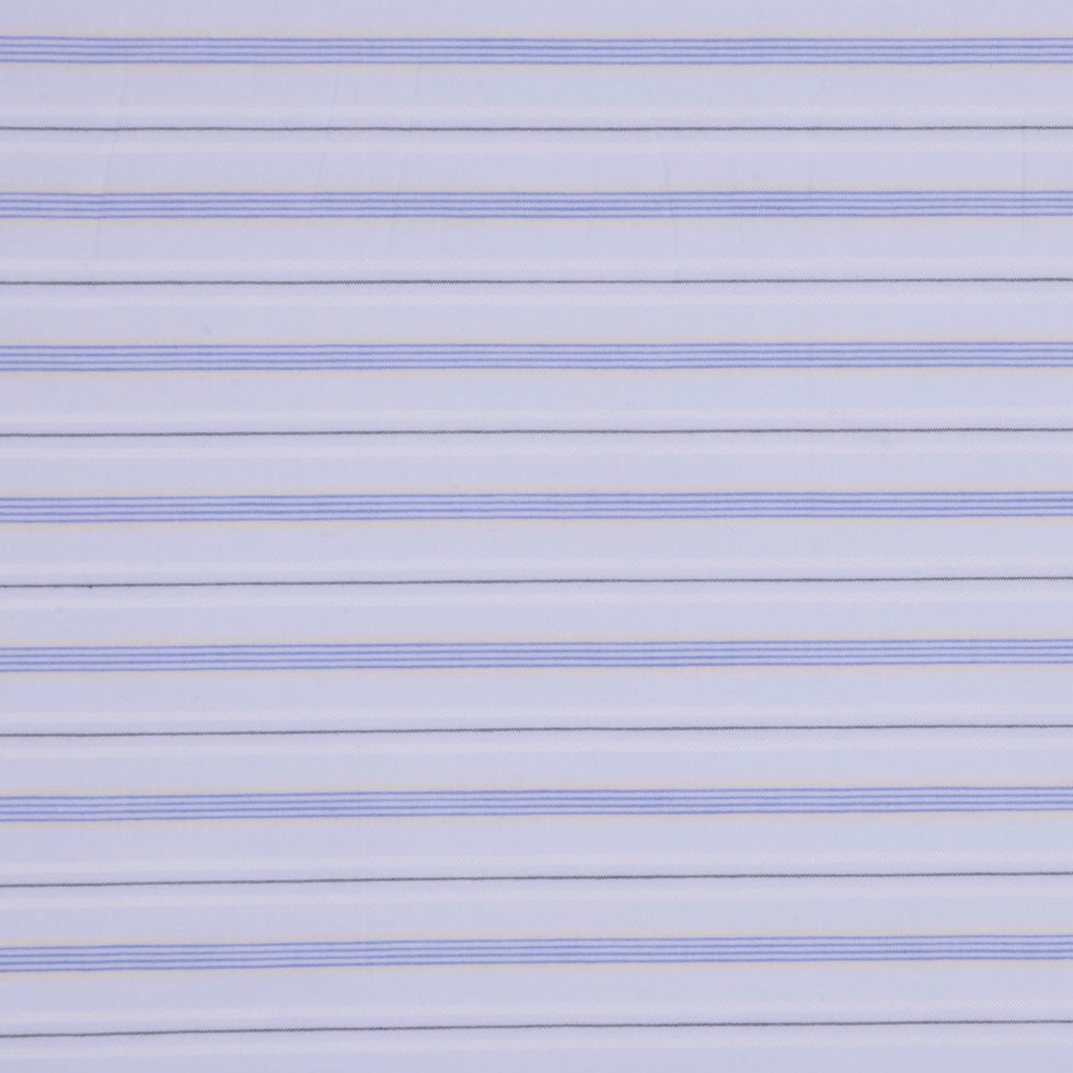Pale Blue Pencil Striped Cotton Shirting