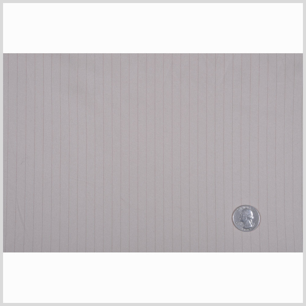 Beige/Brown Pin Striped Stretch Cotton Suiting