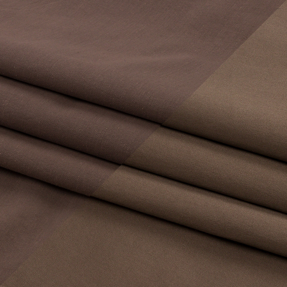Taupe Double Faced Stretch Polyester Sateen and Twill
