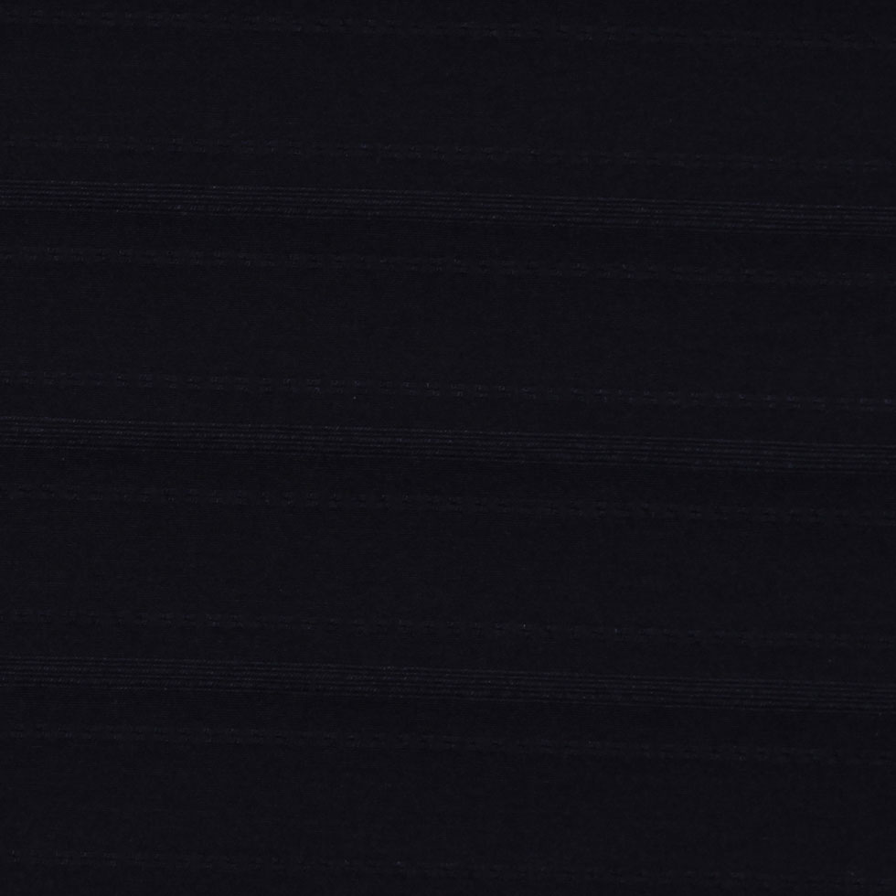 Italian Black Striped Stretch Cotton and Polyester Woven