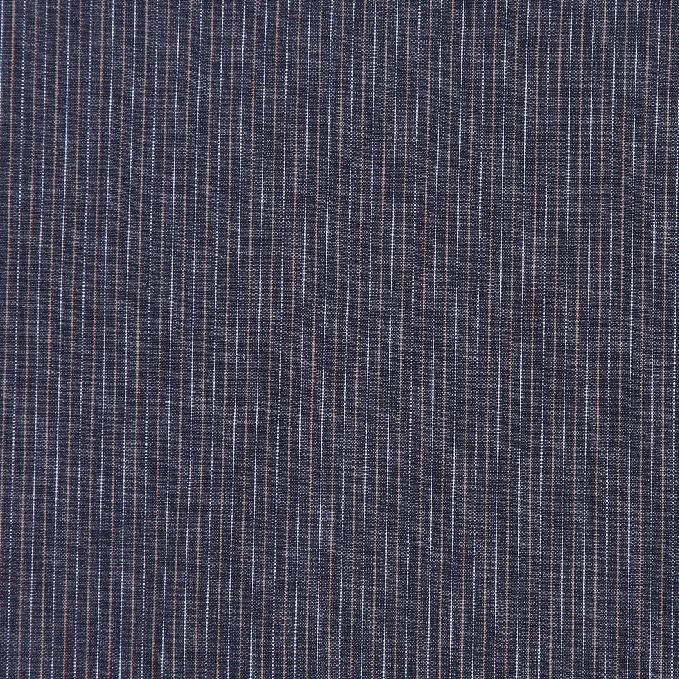 Italian Dark Gray Striped Cotton Suiting