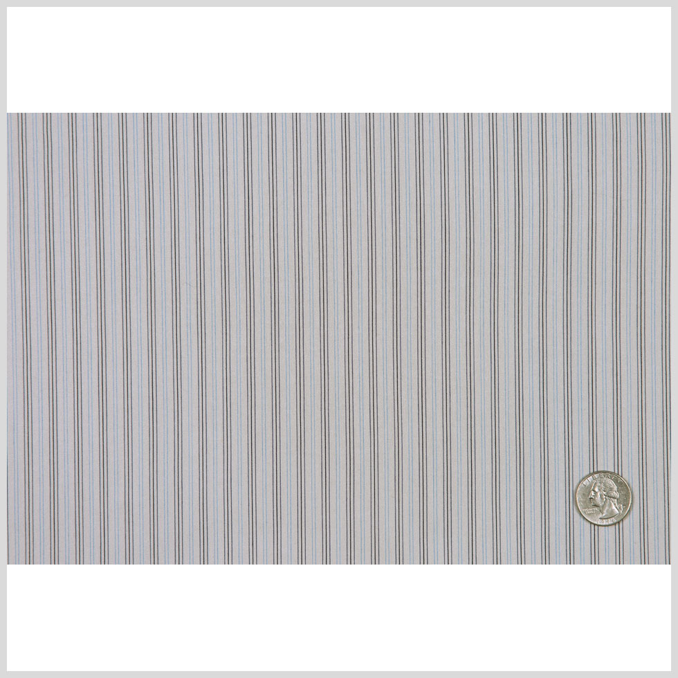 Light Gray Striped Cotton Stretch Shirting