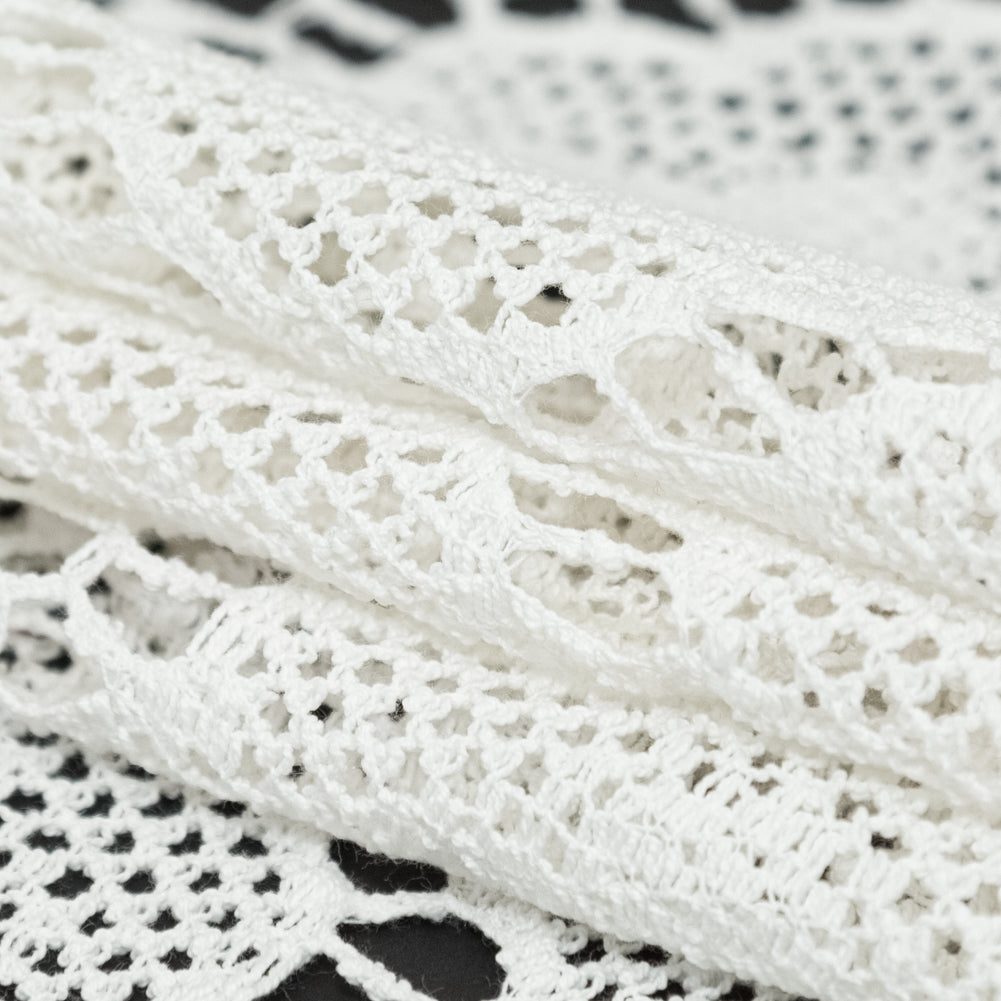 Off-White Cotton Crochet Lace