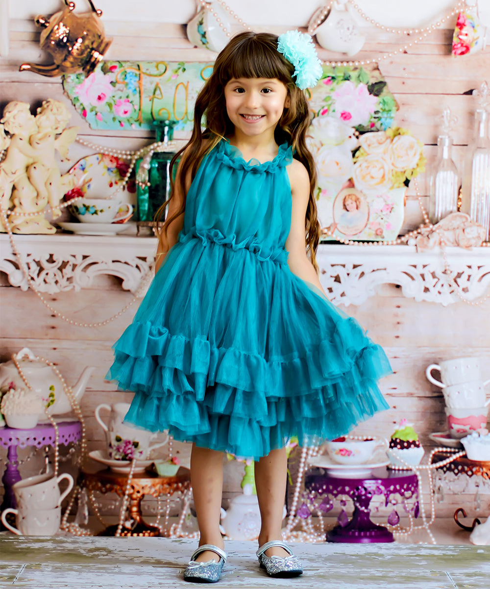Unik Girl Tulle Layered Dress - Tulle Fabric, Layered Design, Multiple Colors, Sizes 4-10 (1 Piece)