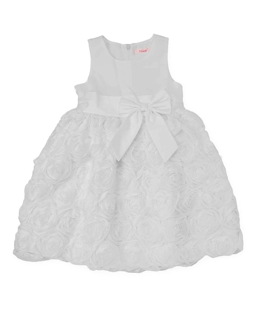 Fancy Party Dress Girls Fancy Dresses - White, Fuchsia (4, 6, 8, 10)