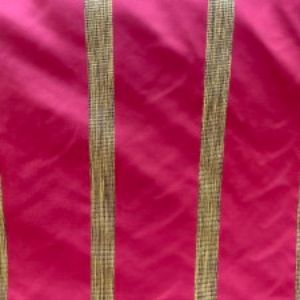 Ferraro Fabric 100 Percent Silk Taffeta Fabric - Two-Toned Stripe, 54" Width (1 Yard)