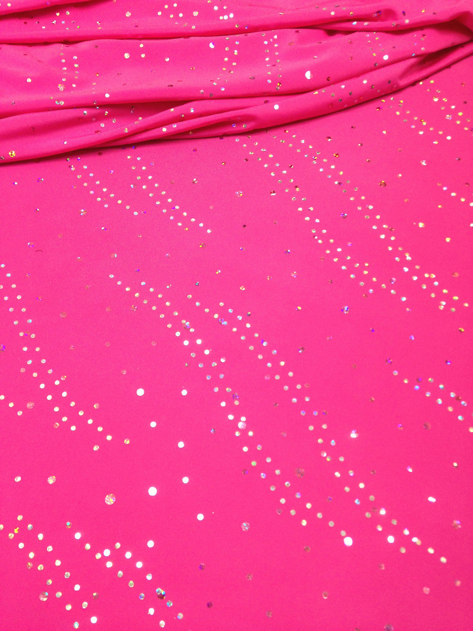 Polyester Knit Jersey Fabric - 3Mm Silver Hologram Circle, Light Weight, 58"-60" Wide