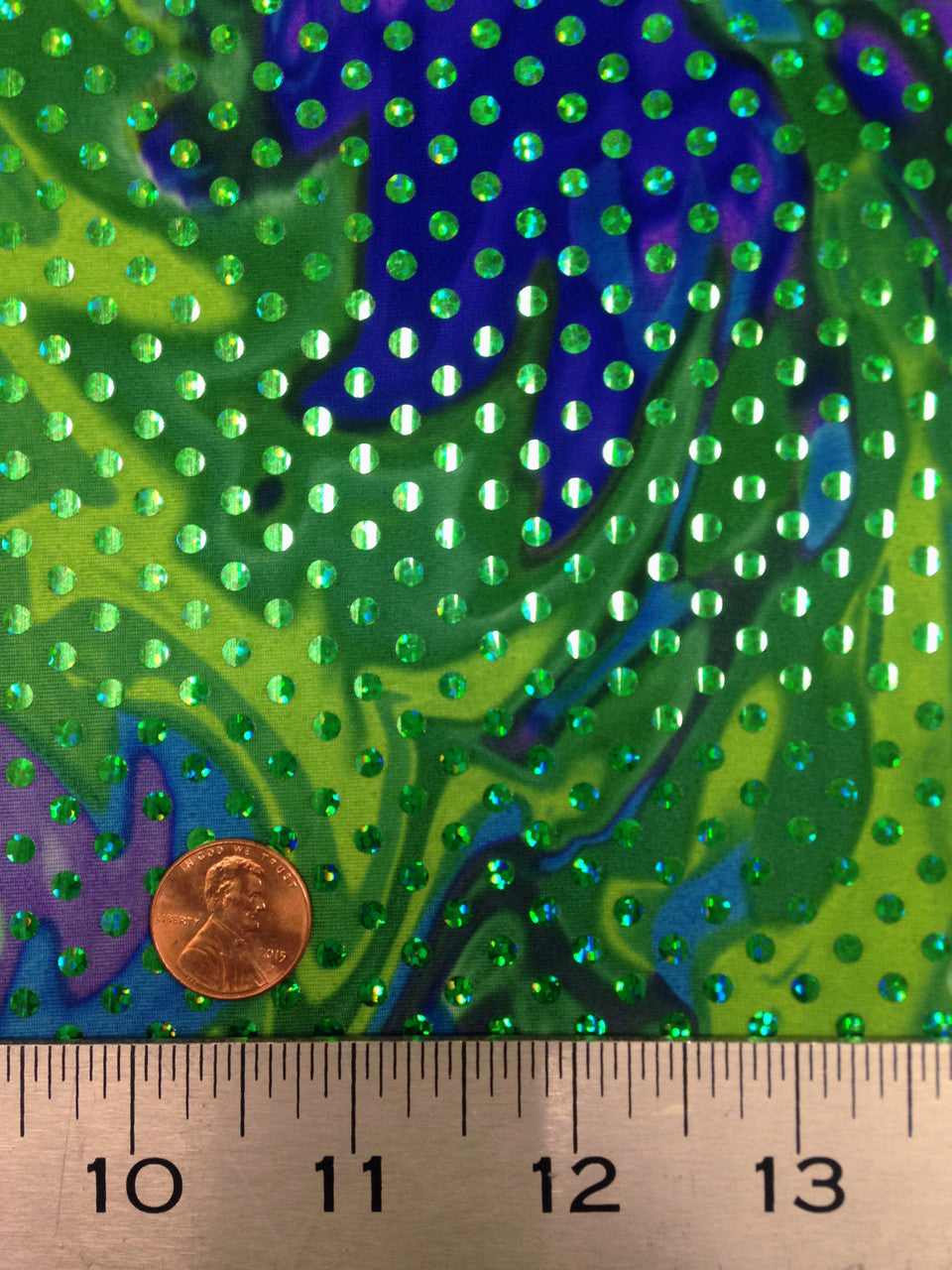 Multi-Color Oil-Slick Pattern Polyester Spandex Fabric - Shiny Holographic Faux Sequins, 58"-60" Width