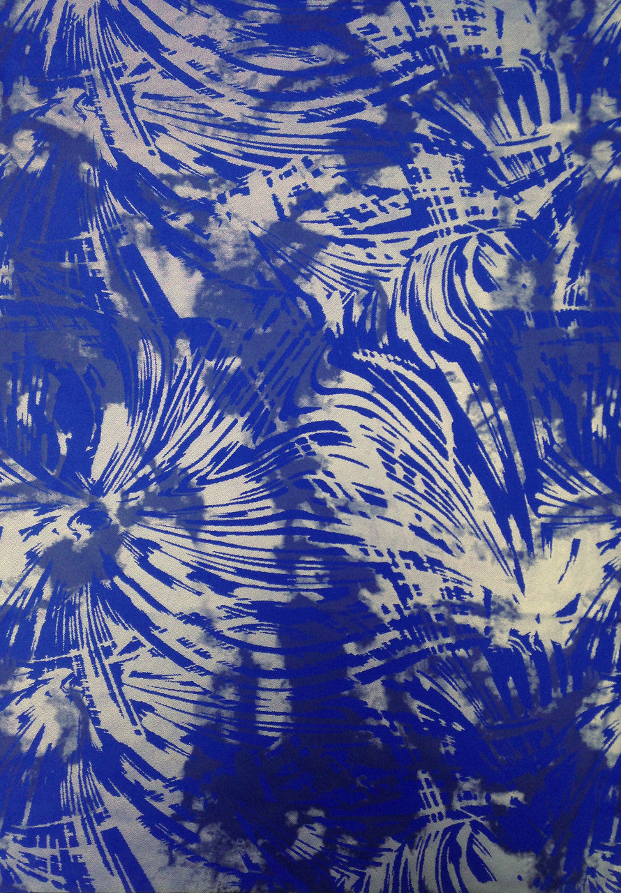 Abstract Splash Big Pattern 3 Tone Matte Silver Gray Foil Nylon Spandex Fabric - Royal, Purple, Hot Pink, Black, White, Red, Abstract Pattern, 58"-60" Width