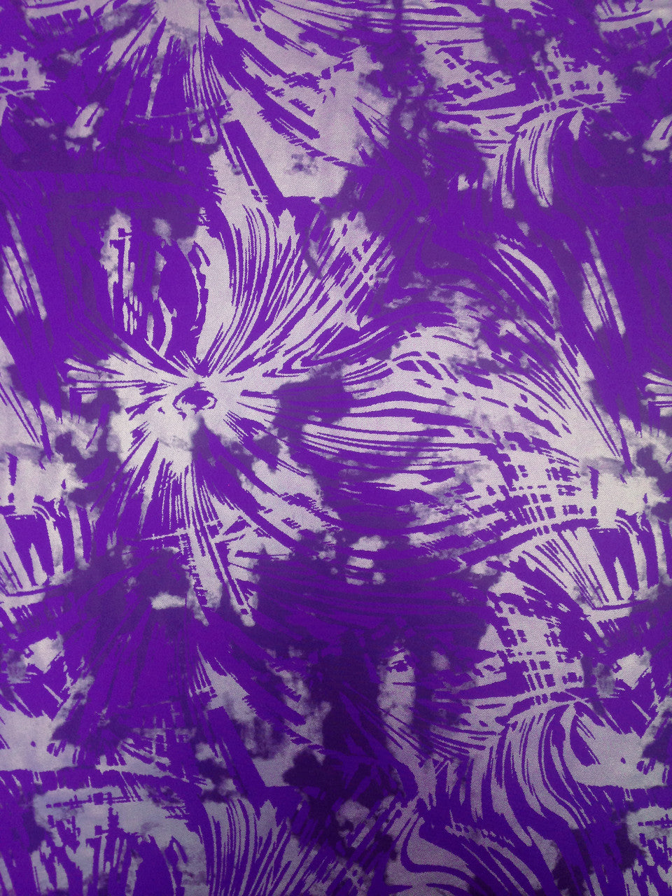Abstract Splash Big Pattern 3 Tone Matte Silver Gray Foil Nylon Spandex Fabric - Royal, Purple, Hot Pink, Black, White, Red, Abstract Pattern, 58"-60" Width