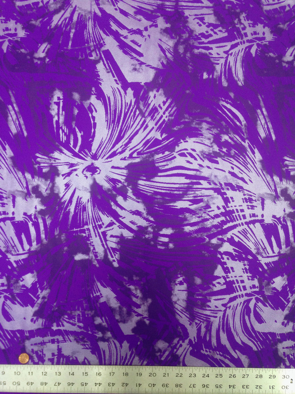 Abstract Splash Big Pattern 3 Tone Matte Silver Gray Foil Nylon Spandex Fabric - Royal, Purple, Hot Pink, Black, White, Red, Abstract Pattern, 58"-60" Width