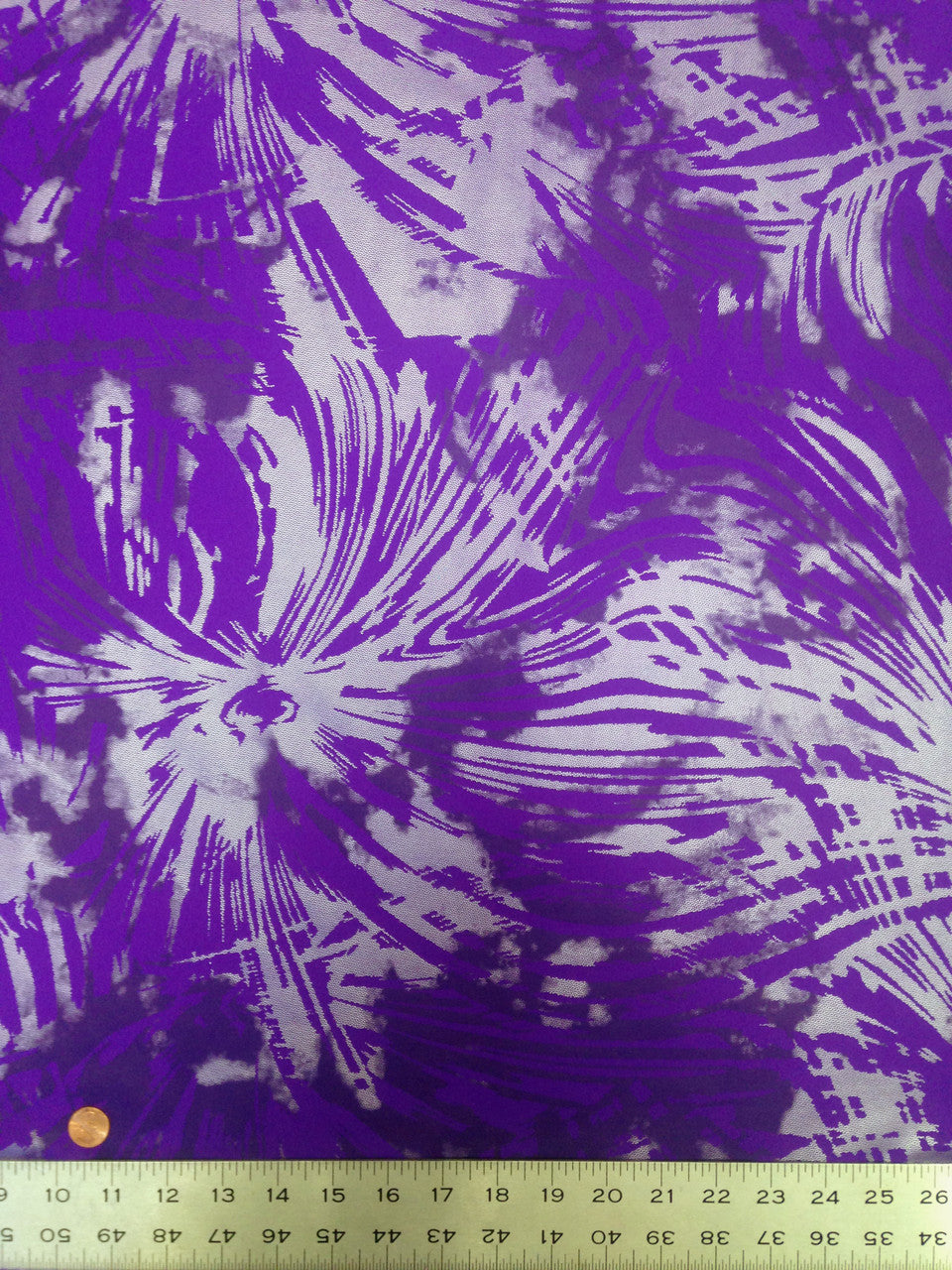 Abstract Splash Big Pattern 3 Tone Matte Silver Gray Foil Nylon Spandex Fabric - Royal, Purple, Hot Pink, Black, White, Red, Abstract Pattern, 58"-60" Width