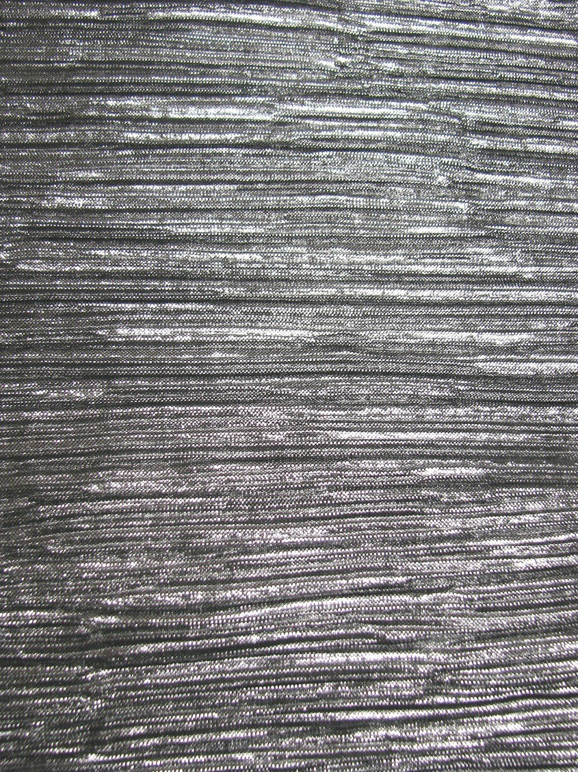 Shiny Metallic Computer Foil Polyester Fabric - Black Mini Pleat, Silver, Gold, 58"-60" Width