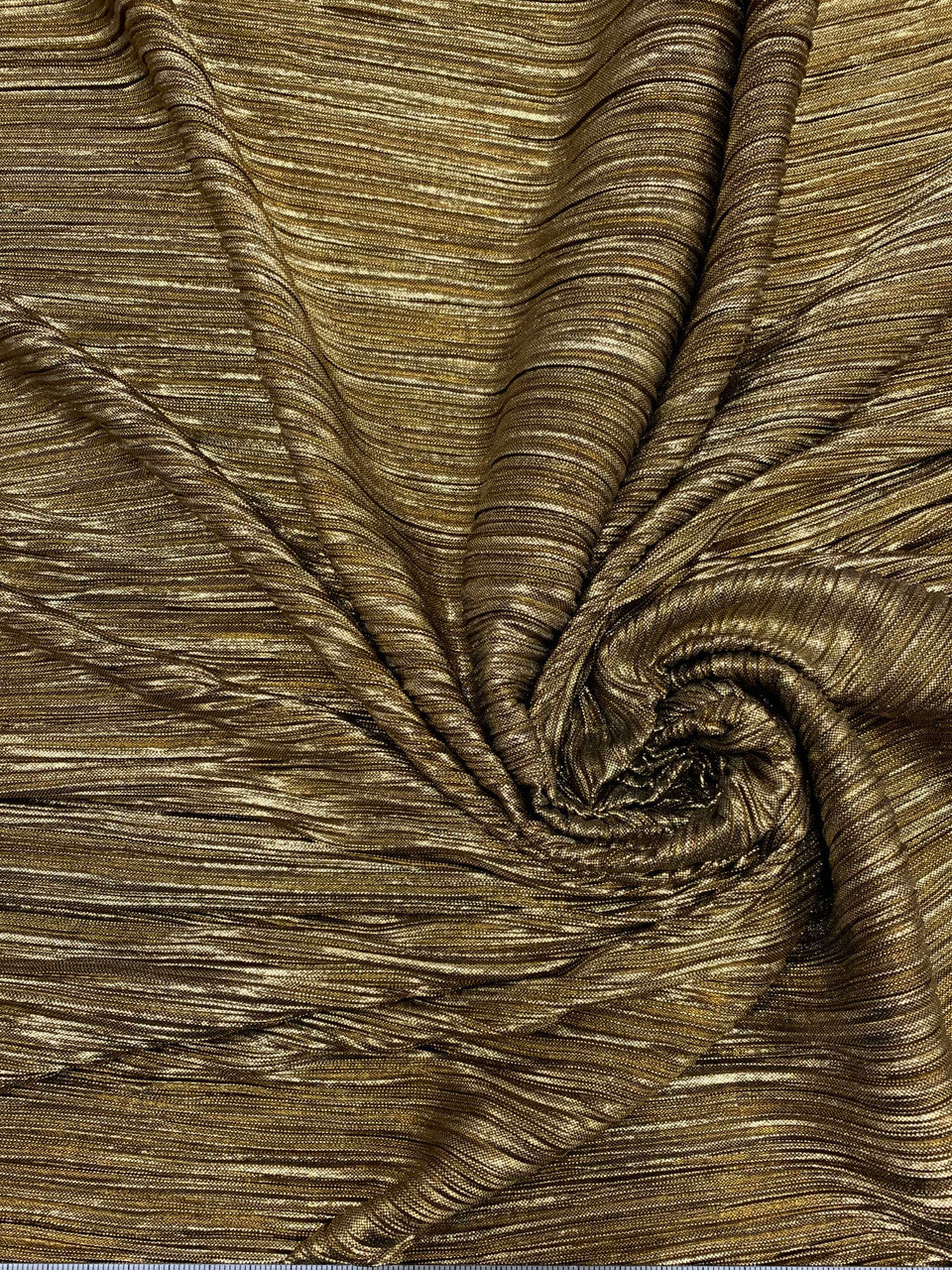 Metallic Colors W/Lurex On Crinkle Stretch Polyester Spandex Fabric - Foil Metallic Finish, 56/58" Width