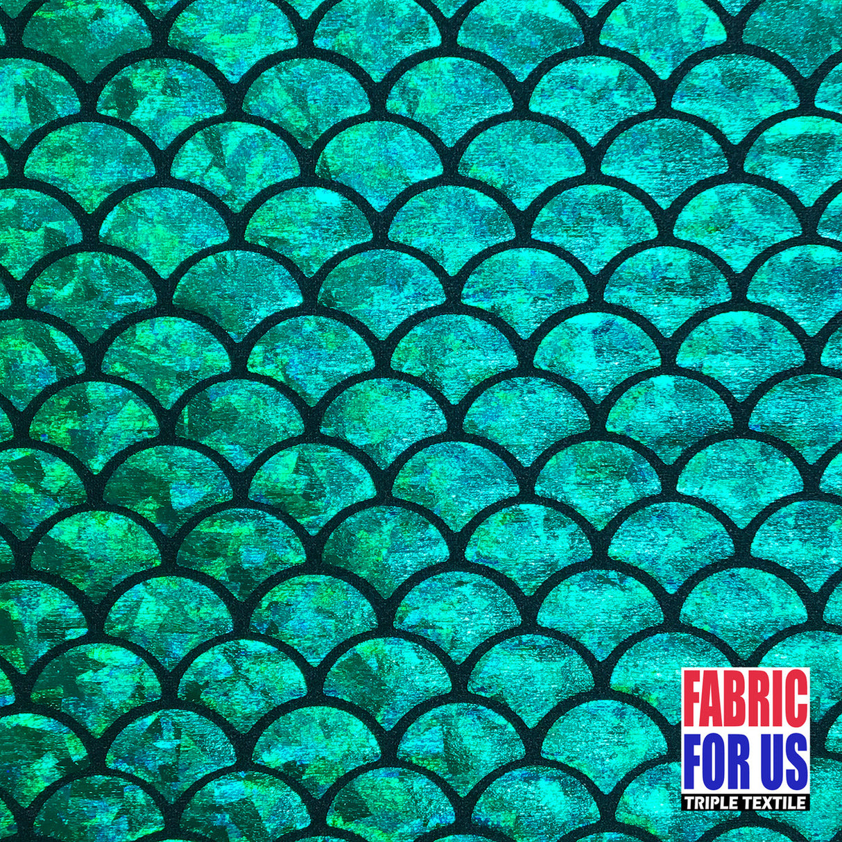 Mermaid Fish Scale Holographic Reflective Stretch Nylon Spandex Fabric - Red, Green, Royal, Fuchsia, Black, Silver, Gold, Turquoise, 58/60" Width