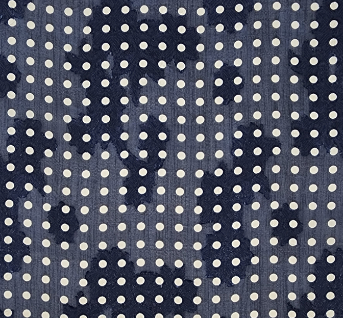 Floral Jacquard Chiffon 1D1234 Navy Polyester Fabric - Floral Jacquard, Navy, 57/58" Width (1 Yard)