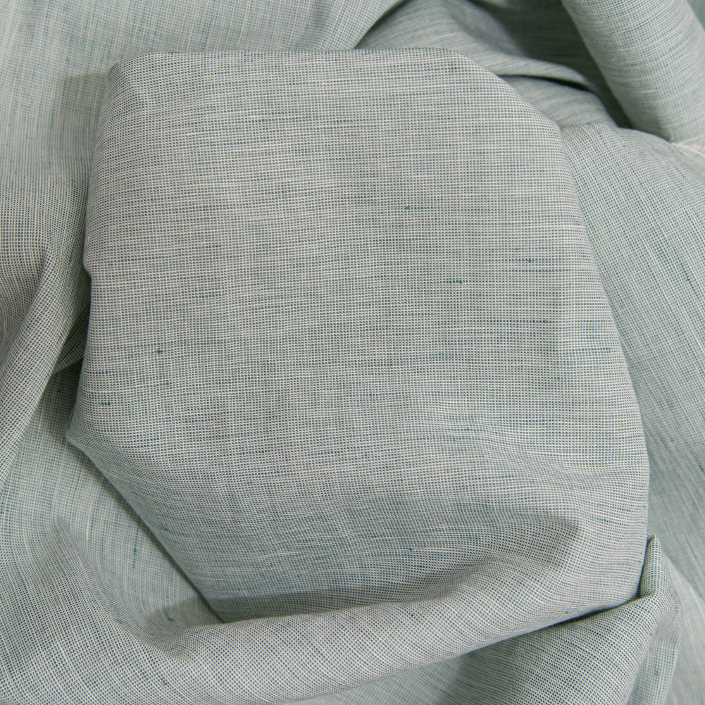 Italian Ocean Wave and White Striated Lightweight Linen Woven