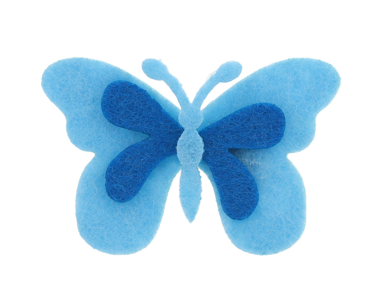 2 1/4" Two Toned Blue Felt Butterflies - 100 PCS