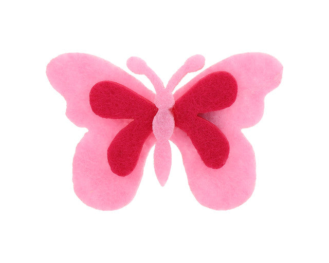 2 1/4" Two Toned Pink Felt Butterflies - 100 PCS