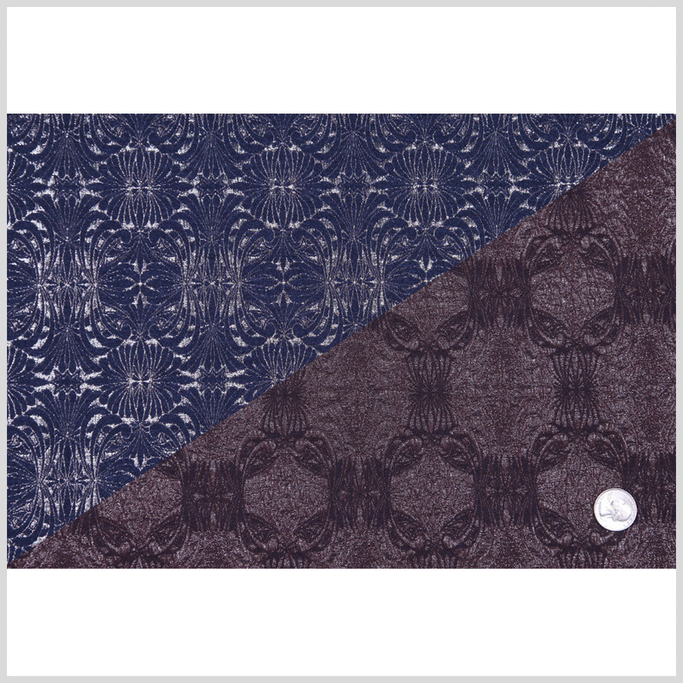 Carolina Herrera Brown/Navy/Gray Brocade